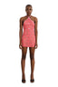 Halter Neck Crochet Mini Dress